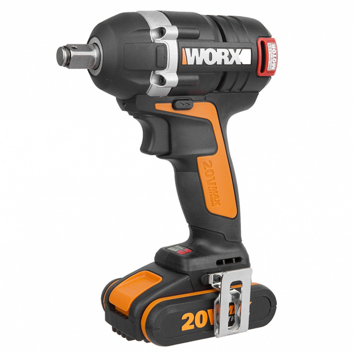 Гайковерт WORX WX279 BL 20V 300Нм бесщеточный аккумуляторный с двумя 2Ач батарейми, 2А зарядкой и кейсом