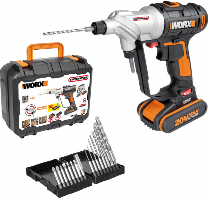 Дрель-шуруповерт WORX WX176 20V Switchdriver
